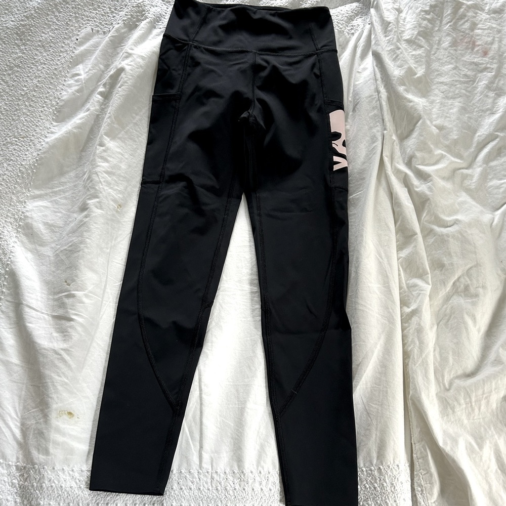 Black Kids Leggings with Pink Logo soul cycle